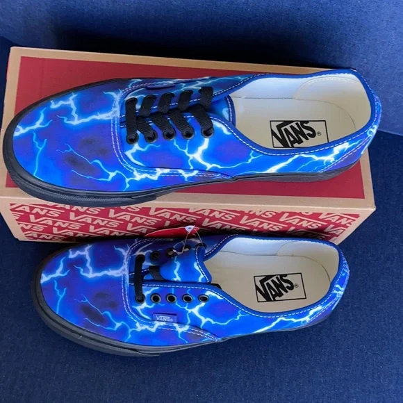 Vans Men’s Authentic Lightning Black/Blue Sneakers - Picture 5 of 16